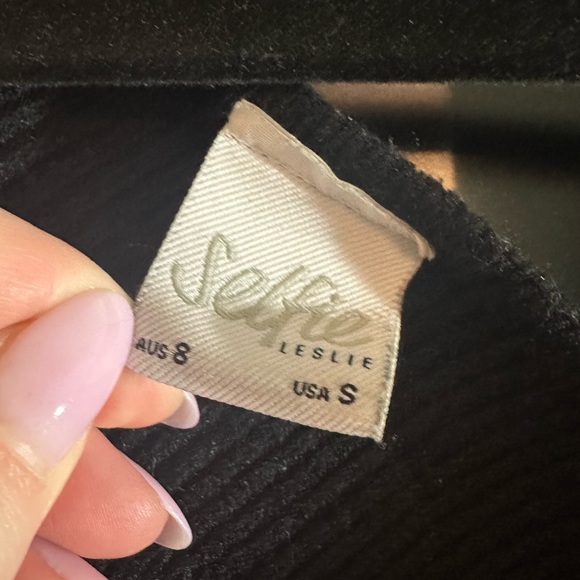 Cameo Long Batwing Sleeve Knit Mini Dress Black, Size Small - Picture 6 of 7